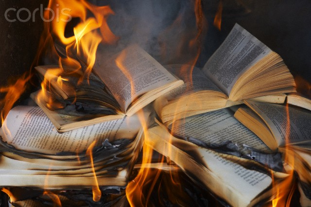 Books burning in fire --- Image by © Ghislain & Marie David de Lossy/cultura/Corbis